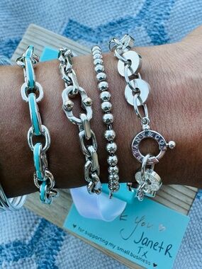Like New Tiffany & Co. 1837 Circle Link Bracelet in Silver, 7 inch